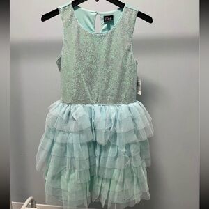 lilt Sparkling Light Blue Tiered Tulle Party Dress